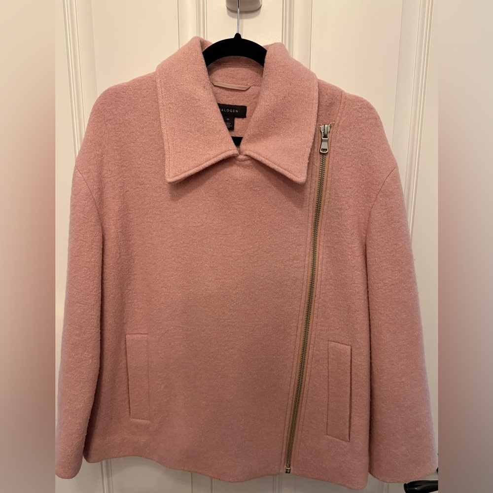 Nordstrom Halogen Pink Wool Blend Jacket Coat